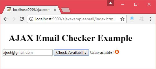 Java AJAX Email Finder Example 2