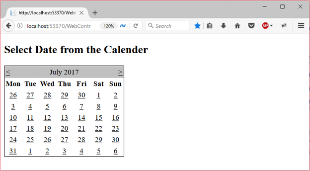 ASP Calendar 2