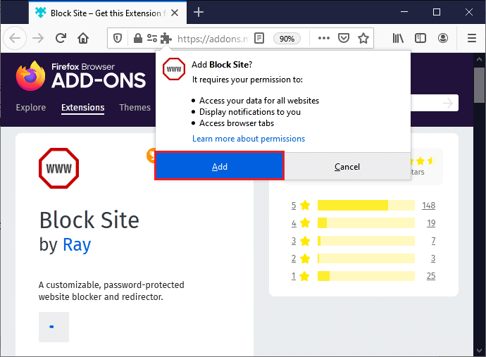 How to block a website on Firefox