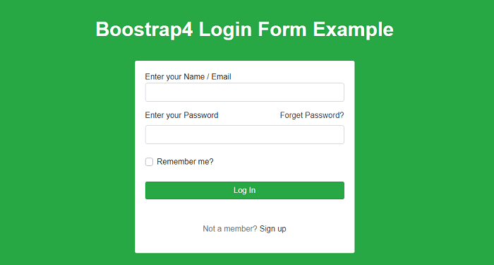 Bootstrap 4 Login Form