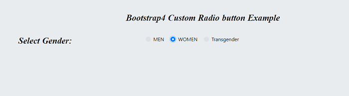 Bootstrap 4 Radio Button