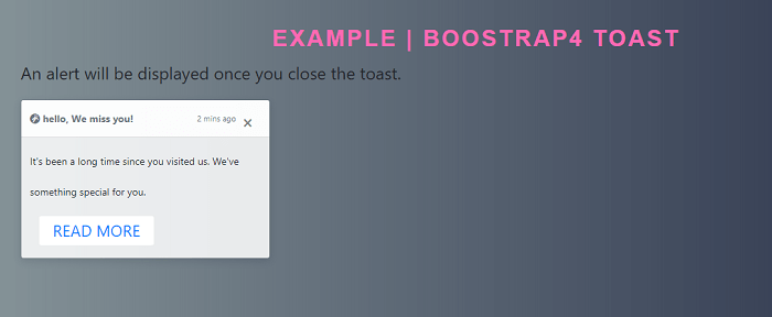 Bootstrap 4 Toast