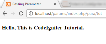 Codeigniter Passing parameters in codeigniter 1