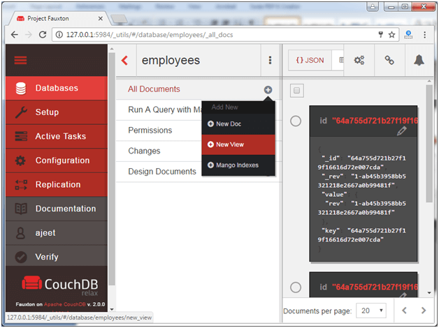 CouchDB Create view 4