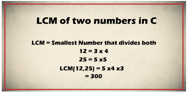 LCM of two numbers in C