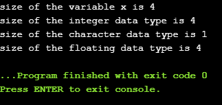 sizeof() operator in C