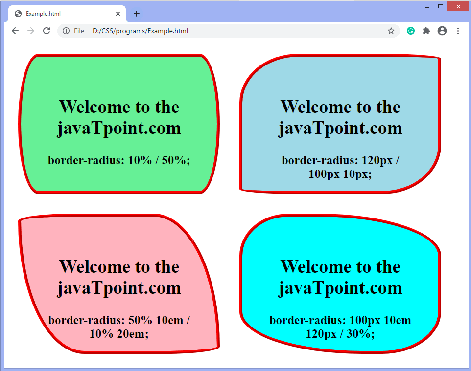 CSS border-radius property