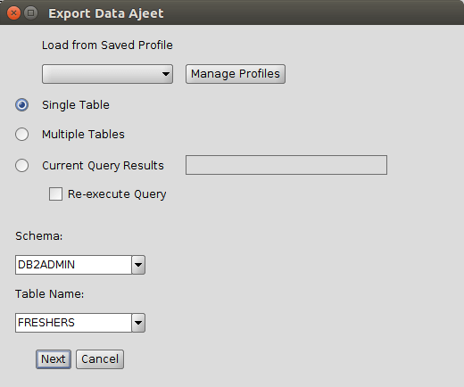 DB2 export table 2 
