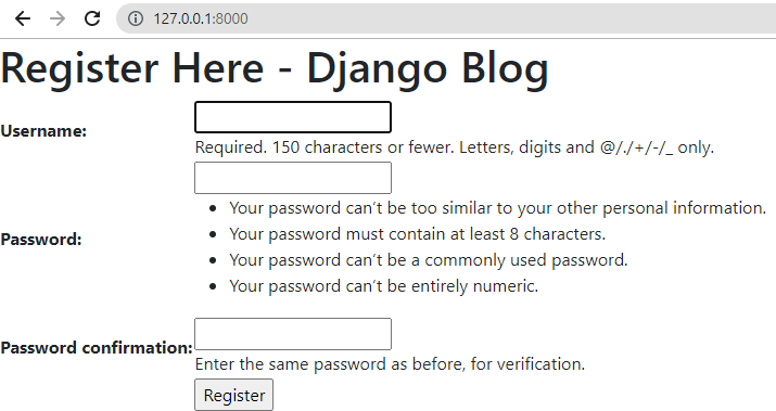 Django UserCreationForm