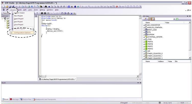 Programming using AVR Studio6