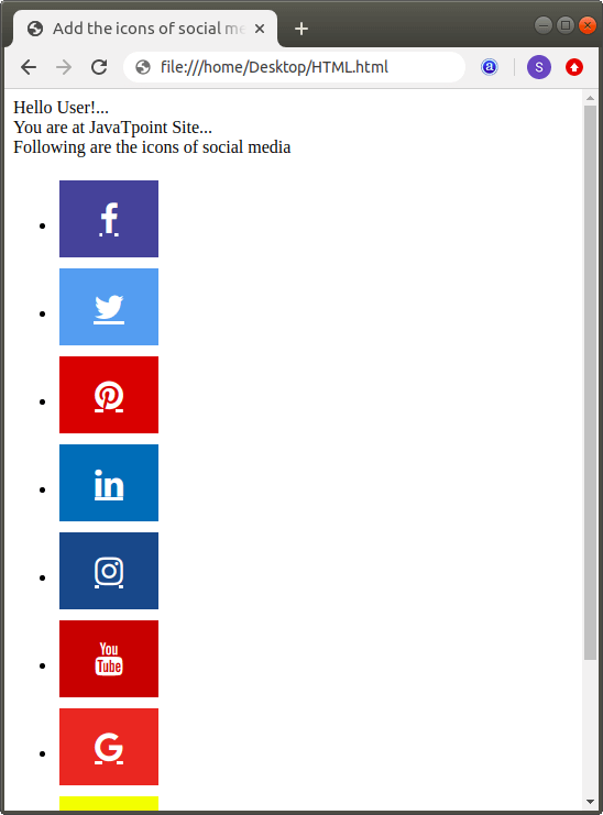 How to add Social Media Icons in Html