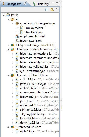 example to create first hibernate application in myeclipse IDE