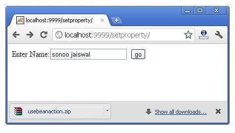 example of jsp:setProperty and jsp:getProperty action tags
