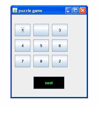 Puzzle game in swing