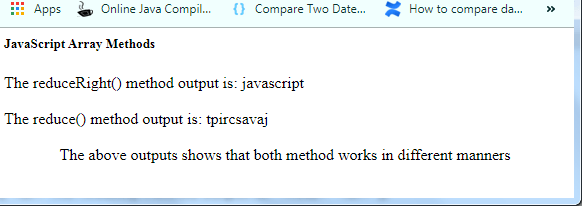 JavaScript Array reduceRight() Method