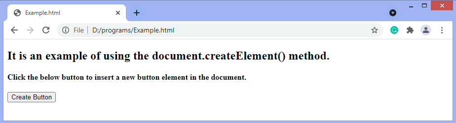 JavaScript create element