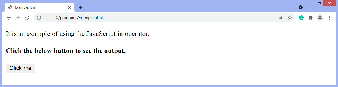 JavaScript in operator