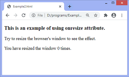 JavaScript onresize event | Online Tutorials Library List | Tutoraspire.com