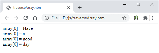 Traverse array object using JavaScript