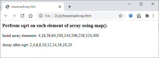 Traverse array object using JavaScript