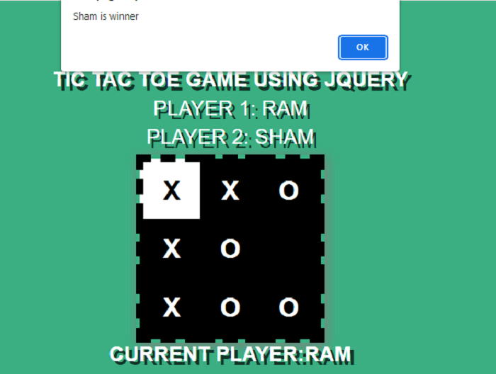 Create a Tic TAC Toe Game using jQuery