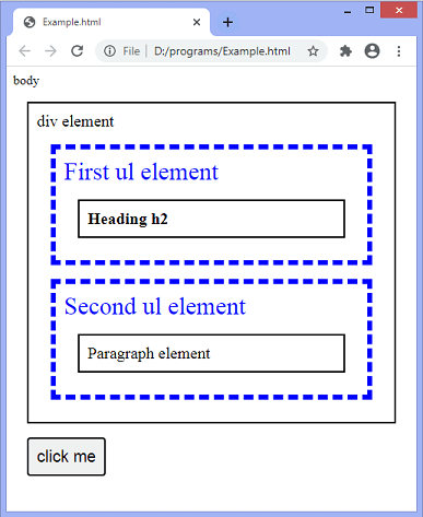 jQuery children() method