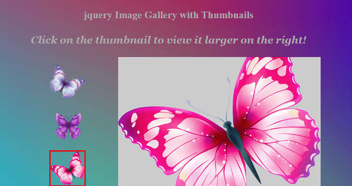 JQuery photo gallery with thumbnail
