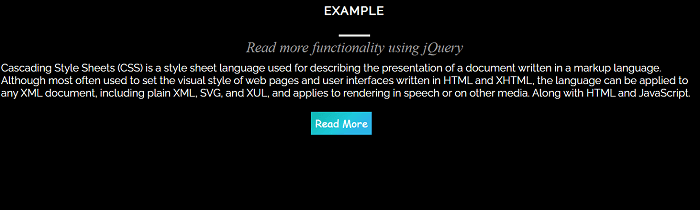 Read more functionality using jQuery