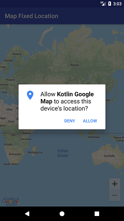 Kotlin Android Google Map Fixed Location
