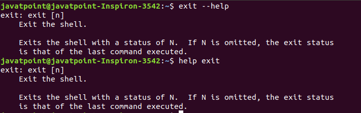 Linux exit command