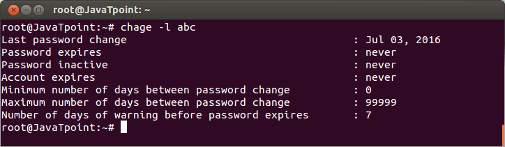 Linux User Password9