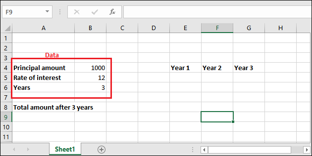 Compound interest formula in Excel