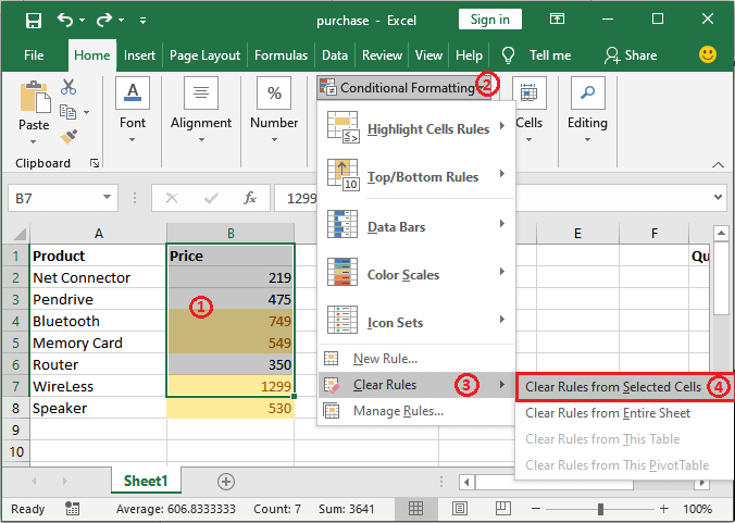 Conditional formatting in Excel