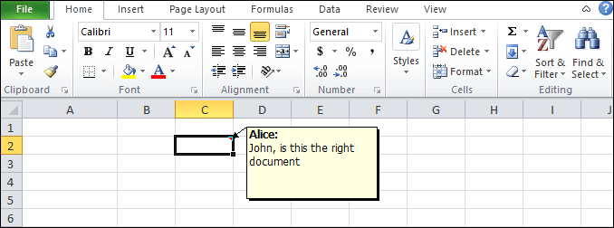 How to insert comments in Excel