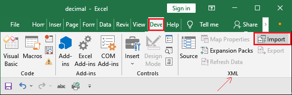 How to open XML in Excel