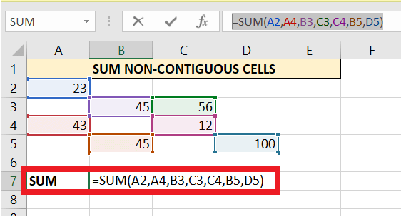 Sum Formula in Excel