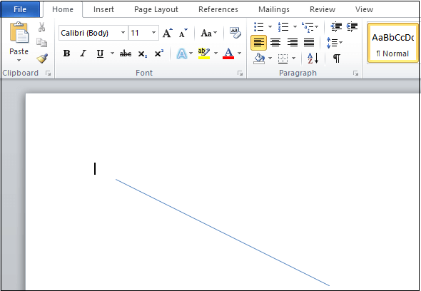 How to insert a line in Word