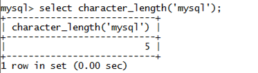 MySQL String CHARACTER_LENGTH() Function