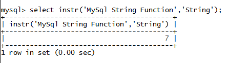 MySQL String INSTR() Function