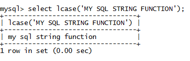 MySQL String LCASE() Function