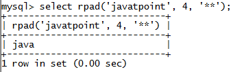 MySQL String RPAD() Function