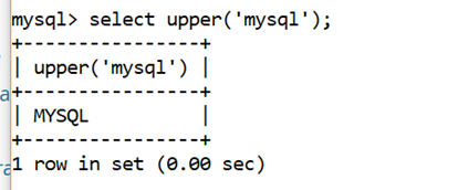 MySQL String UPPER() Function