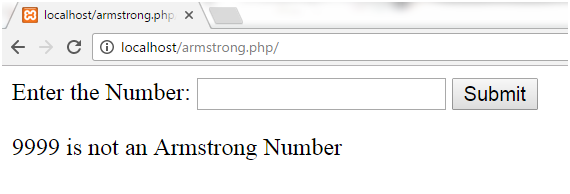 PHP Armstrong number 3