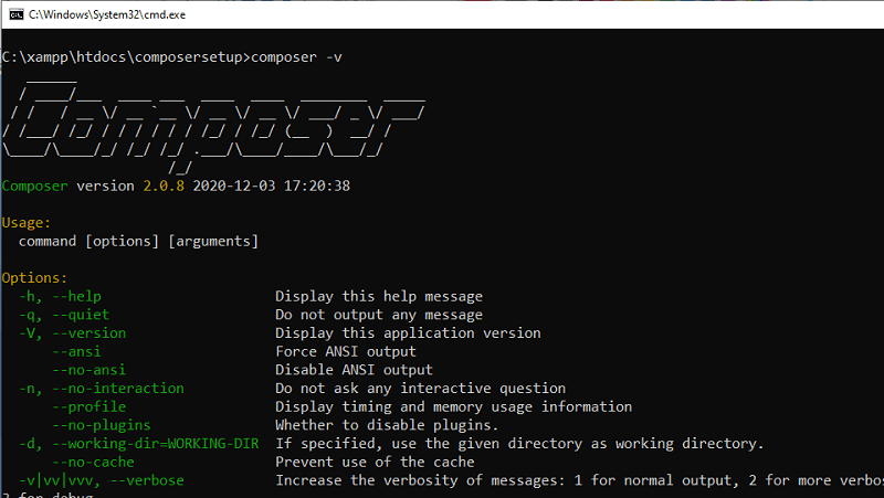 run composer with specific php version windows