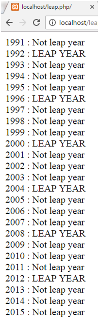 PHP Leap year 1