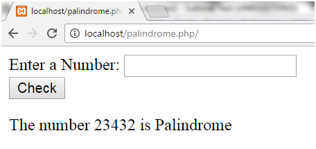 PHP Palindrome number 2