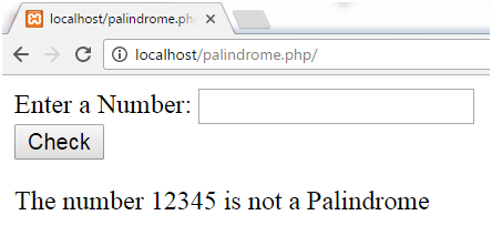 PHP Palindrome number 3