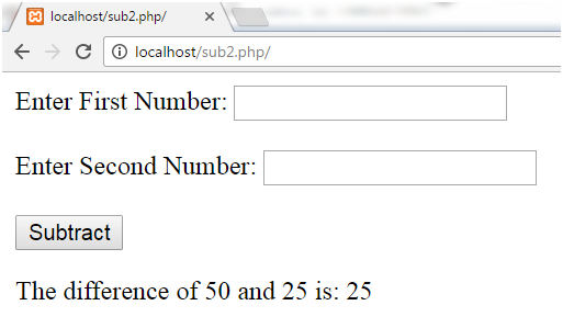 PHP Subtracting two numbers 2