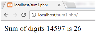 PHP Sum of digits 1