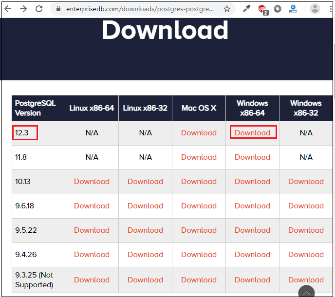 installing postgreSQL on windows